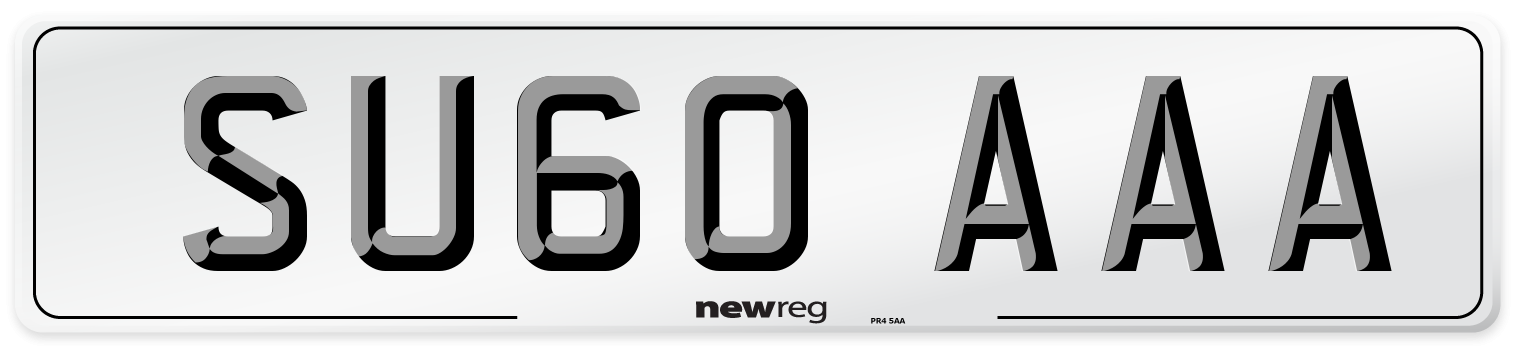 SU60 AAA Number Plate from New Reg